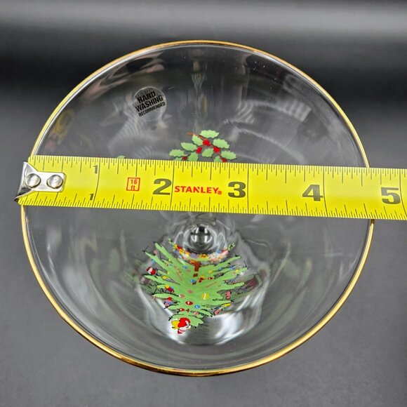 Spode Christmas Tree Martini Cocktail Estate Glass Stemware Santa Read - Picture 3 of 15